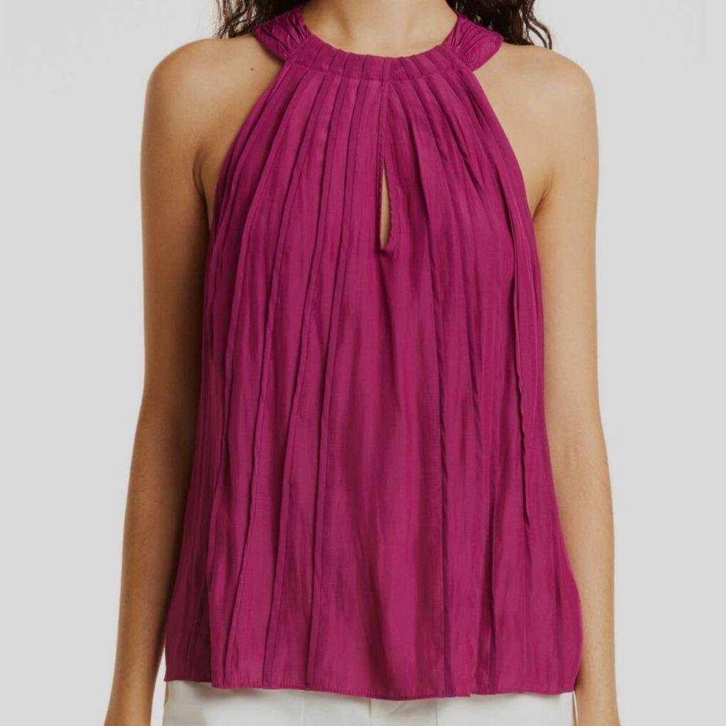 Ramy Brook Purple Halter Neck Keyhole Top Size Xs Nwt